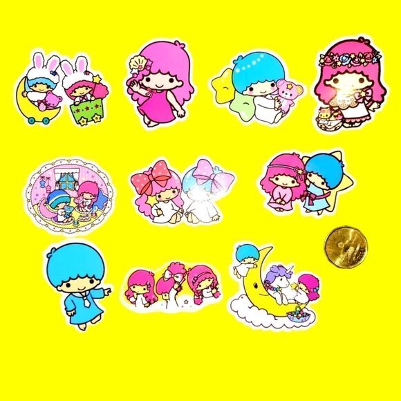 3/$20 Brand New 10x Little Twin Stars Waterproof Stickers #d - Picture 1 of 1